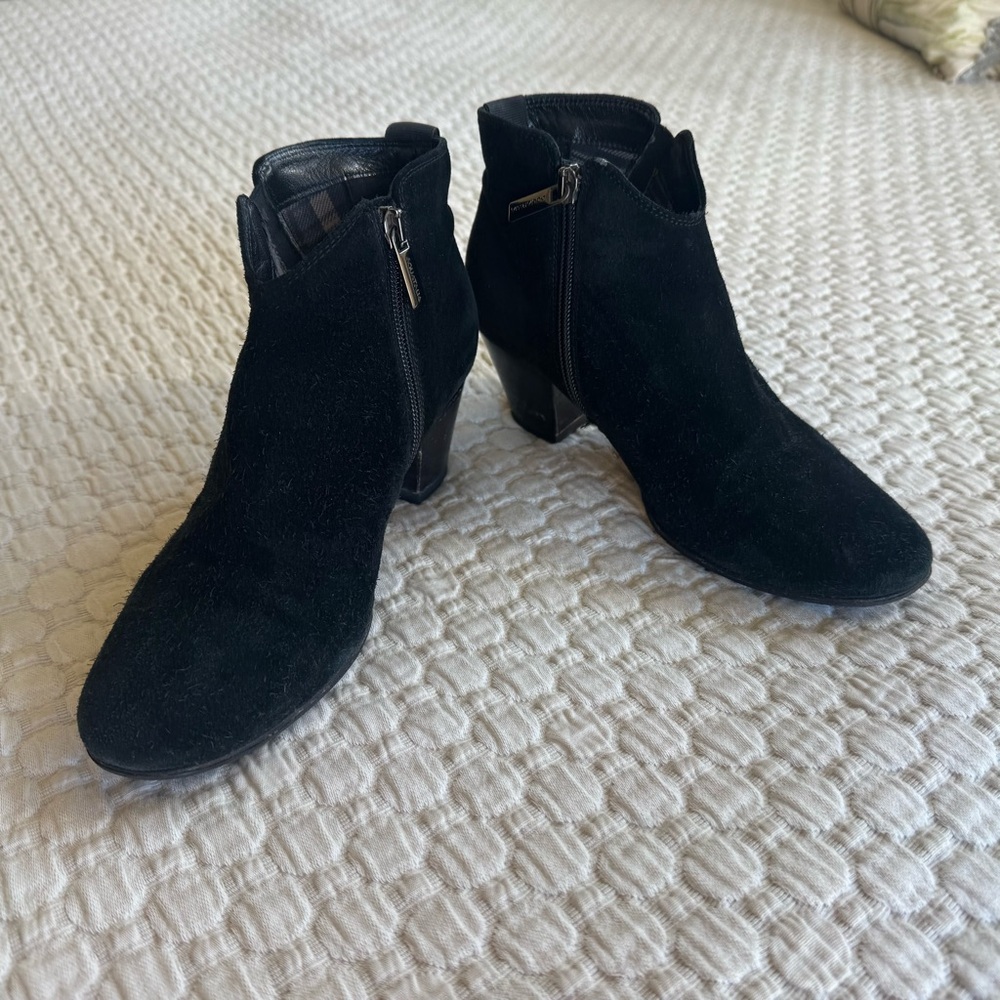 Black Suede Aquitalia Ankle Boots